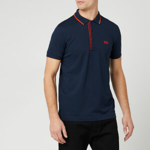 BOSS Men's Paule 4 Polo Shirt - Navy/Orange