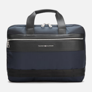 Tommy Hilfiger Men's Nylon Mix Slim Computer Bag - Tommy Navy