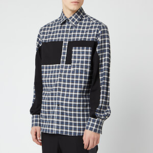 Lanvin Men's Patchwork Shirt - Grey/Blue