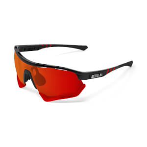 Scicon Aerotech Sunglasses SCN-XT Photochromic Red Mirror Lens - Black Gloss Frame