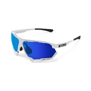 Scicon Aerocomfort Sunglasses SCN-XT Photochromic Blue Mirror Lens - White Gloss Frame