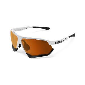 Scicon Aerocomfort Sunglasses SCN-XT Photochromic Bronze Mirror Lens - White Gloss Frame