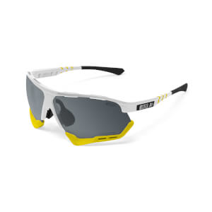 Scicon Aerocomfort Sunglasses SCN-XT Photochromic Silver Mirror Lens - White Gloss Frame