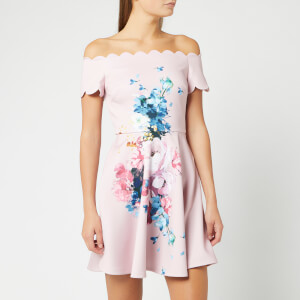 Ted Baker Women's Sirenta Raspberry Bardot Skater Dress - Light Pink