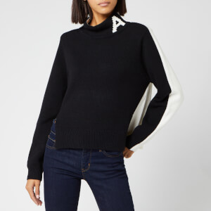 Armani Exchange Women's Logo Knit Jumper - Black/White