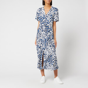 Whistles Women's Brushed Leopard Button Dress - White/Multi