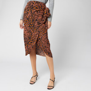 Whistles Women's Brushed Leopard Sarong Skirt - Brown/Multi