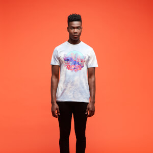 Jurassic Park Primal T-Rex Neon T-Shirt - Light Blue Tie Dye