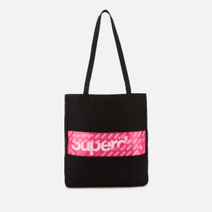 Superdry Women's Holo Repeat Shopper Bag - Black/Fluro Pink