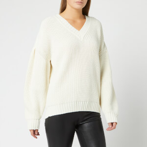 MSGM Women's V Neck Knit - White