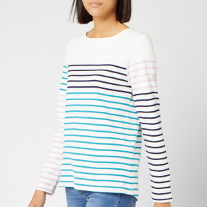 Joules Women's Harbour Long Sleeve Top - Cream Navy Stripe