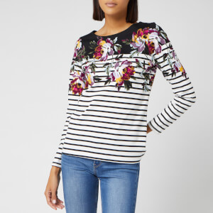 Joules Women's Harbour Peony Print Top - Black/White