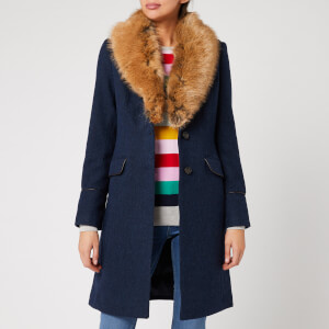 Joules Women's Langley Tweed Coat - Navy