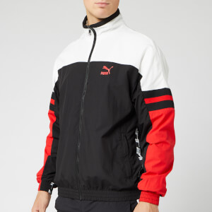 Puma Men's XTG Woven Jacket - Puma Black/Red Combo