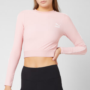 Puma Women's Classics Rib Long Sleeve Top - Bridal Rose