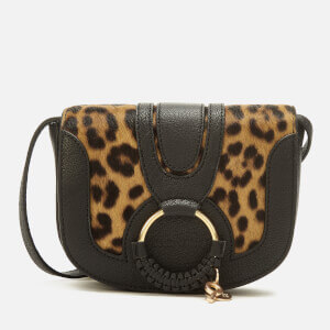 See By Chloé Women's Hana Leopard Cross Body Bag - Black