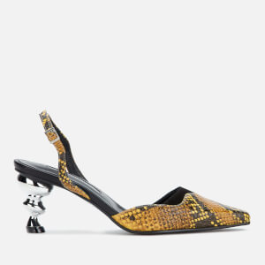 Yuul Yie Women's Lissom Sling Back Heeled Sandals - Yellow Python/Black