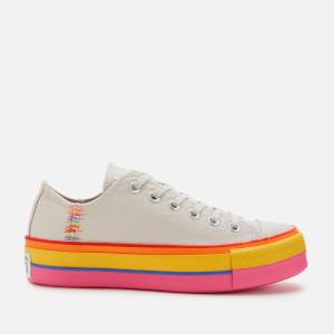 Converse Women's Chuck Taylor All Star Lift Rainbow Ox Trainers - Vintage White/Pale Putty