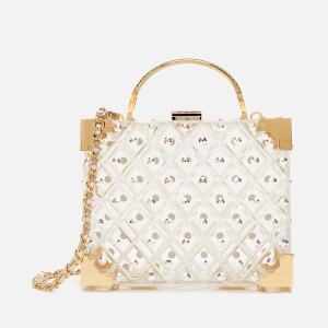 Aspinal of London Women's Mini Trunk Crystal Bag - Transparent - Gold