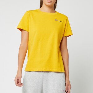 Champion Women's Small Script Crew Neck Short Sleeve T-Shirt - Golden Rod