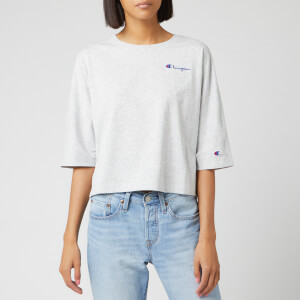 Champion Women's Back Script Oversized Cropped T-Shirt - Grey Marl
