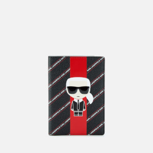 Karl Lagerfeld Women's K/Stripe Ikonik Passport Cover - Black