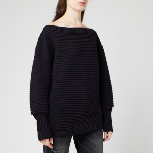 Victoria, Victoria Beckham Women's off Shoulder Ottoman Jumper - Midnight Blue