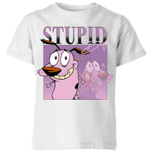 Cartoon Network Spin Off Courage The Cowardly Dog 90s Photoshoot Kids T Shirt White Clothing Zavvi Uk