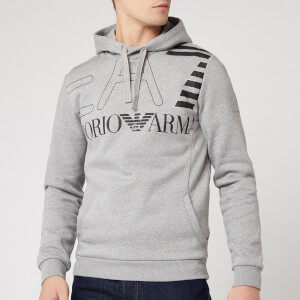 Emporio Armani EA7 Men's Large Logo Hoodie - Light Grey Heather