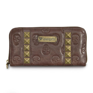 Loungefly Studded Skull Zip Around Wallet
