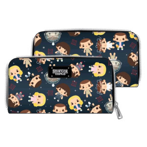 Loungefly Stranger Things Chibi Eleven AOP Zip Around Wallet
