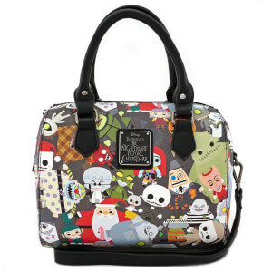 Loungefly Disney The Nightmare Before Christmas Chibi Characters AOP Mini Duffle Bag
