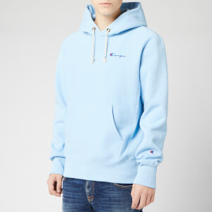 Champion Men's Small Script Hooded Sweatshirt - Pale Blue