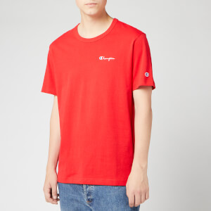 Champion Men's Small Script Crew Neck T-Shirt - Red