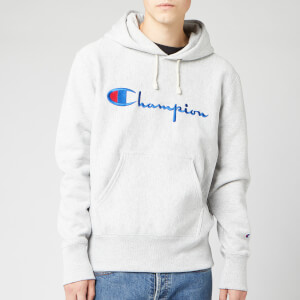 Champion Men's Big Script Hooded Sweatshirt - Grey Marl