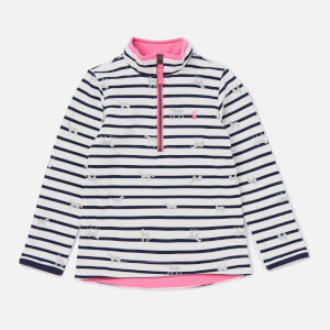 Joules Girls' Fairdale Half Zip Sweatshirt - Cream Shiny Horses