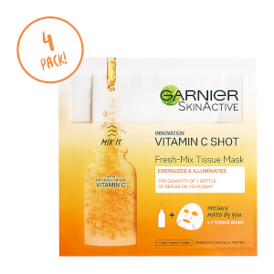 Garnier Fresh-Mix Face Sheet Shot Mask with Vitamin C 4 x 33g (132g)