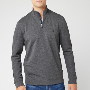 Ted Baker Men's Muggie Half Zip Funnel Neck Sweatshirt - Charcoal