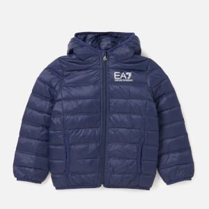Emporio Armani EA7 Boys' Train Core ID Down Light Hoodie Jacket - Navy