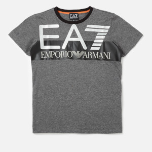 Emporio Armarni EA7 Boys' Train Visibility Short Sleeve T-Shirt - Dark Grey Melange