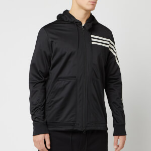 Y-3 Men's 3 Stripe Hooded Track Top - Black/Ecru