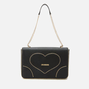 Love Moschino Women's Stud Heart Logo Bag - Black