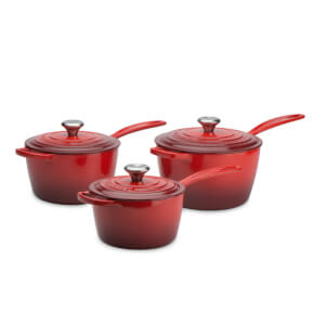 Le Creuset Signature Cast Iron 3 Piece Saucepan Set - Cerise