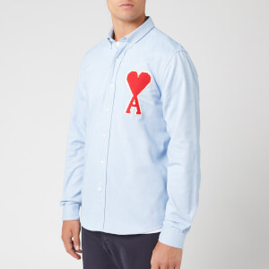 AMI Men's Oxford Long Sleeve Shirt - Bleu Ciel
