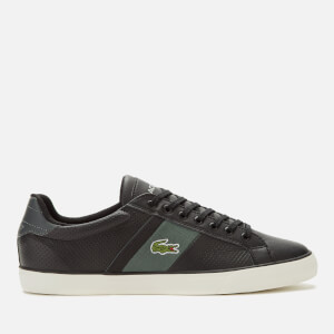 Lacoste Men's Fairlead Leather and Canvas Trainers - Black/Dark Grey
