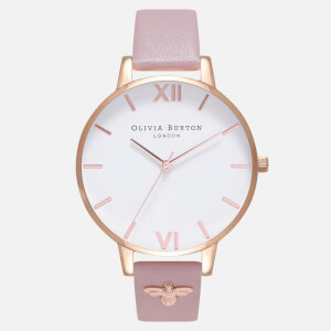 Olivia Burton Women's Embellished Strap Watch - Vegan Rose Sand and Rose Gold