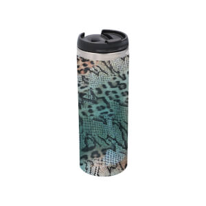 Colourful Animal Print Stainless Steel Thermo Travel Mug - Metallic Finish