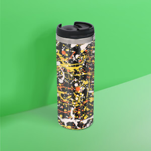 Splatter Pattern Stainless Steel Travel Mug - Metallic Finish