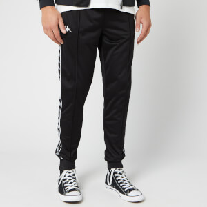 Kappa Men's 222 Banda Rastoria Slim Poly Track Pants - Black/White