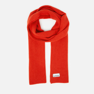 Ganni Women's Knitted Scarf - Fiery Red
